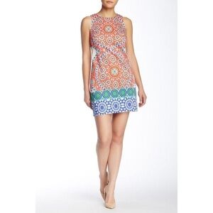 London Times Sleeveless Multicolor Patterned Dress